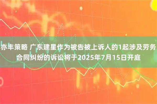 亦丰策略 广东建星作为被告被上诉人的1起涉及劳务合同纠纷的诉讼将于2025年7月15日开庭
