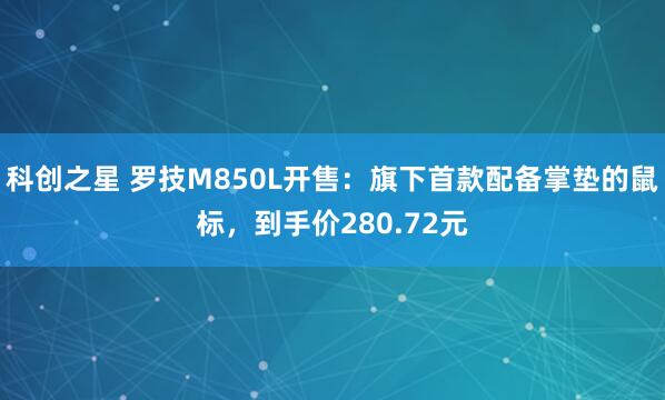 科创之星 罗技M850L开售：旗下首款配备掌垫的鼠标，到手价280.72元