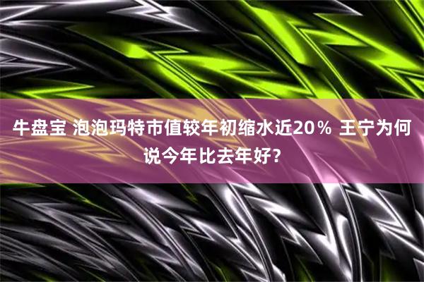 牛盘宝 泡泡玛特市值较年初缩水近20％ 王宁为何说今年比去年好？